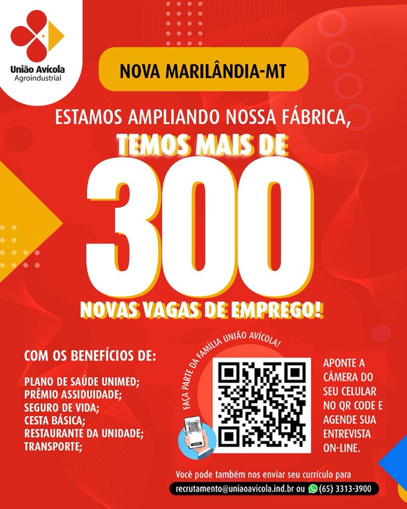 União Avícola está com 300 vagas de emprego abertas